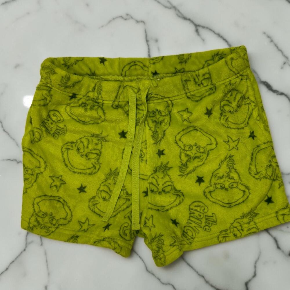 The Grinch Plush‎ Lounge Sleep Shorts Women's Medium Green Christmas Pajama M